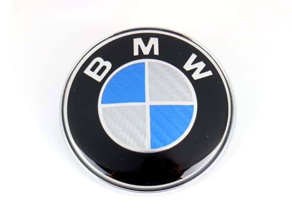 Emblem BMW motorhuv 82mm blåvit Silvergrå