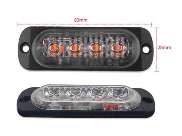 Markeringsljus, blixtljus, orange LED-lampor, 2-pack, 12V/24V Orange