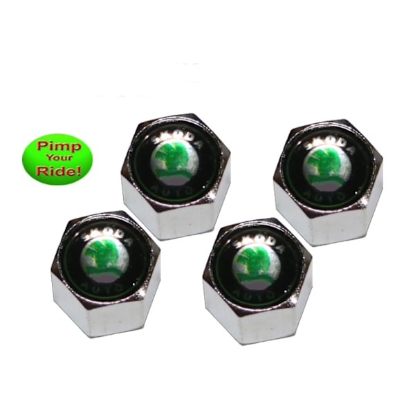 Ventilhattar Skoda 4-pack styling i fint set Krom