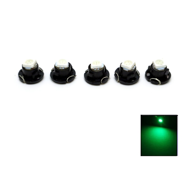 T4.7 T5 Neo Wedge 5-pack med grön led chip instrument belysning Gröna 5-pack
