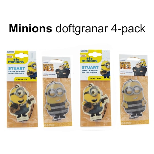 Minions doftgranar Candy pop , New Car , 4-pack 2+2st multifärg