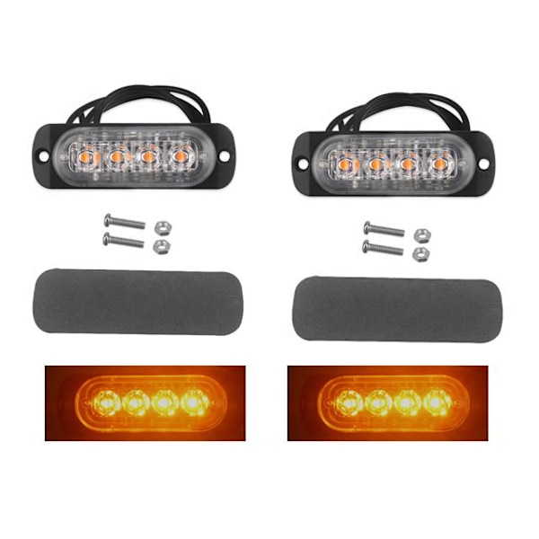 markeringsljus blixtljus orange ledlampor  2-pack 12v 24v led Orange