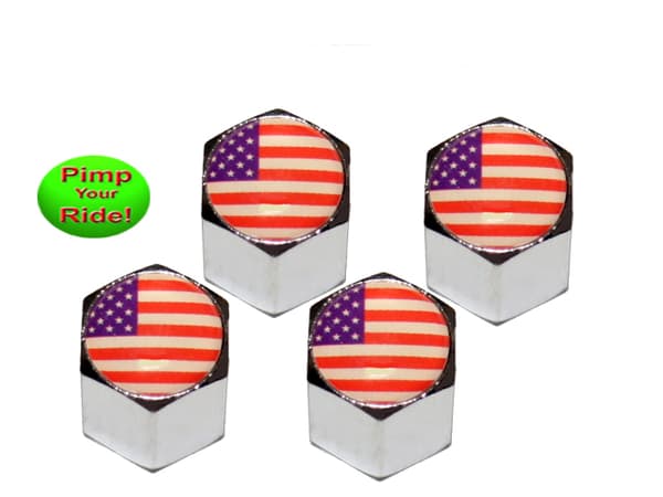 Ventilhattar USA 4-pack styling jänkare, fint set kromfärgade