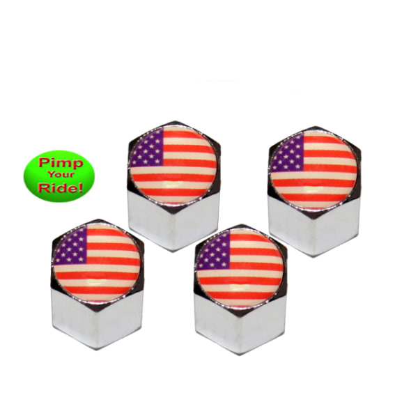 Ventilhattar USA 4-pack styling jänkare i fint set kromfärgade