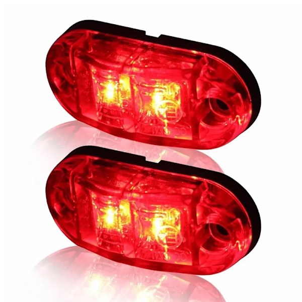 Markeringsljus position röda ledlampor  2-pack 12v 24v led Orange