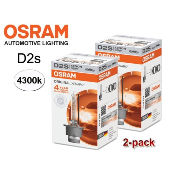 Osram D2S 35W 4300k XENARC Original xenon lampor 2-pack Svart