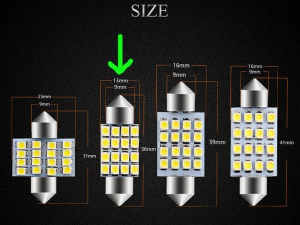 c5w 36mm 6000k vit 4-pack Led 2835SMD SV8.5 Vit