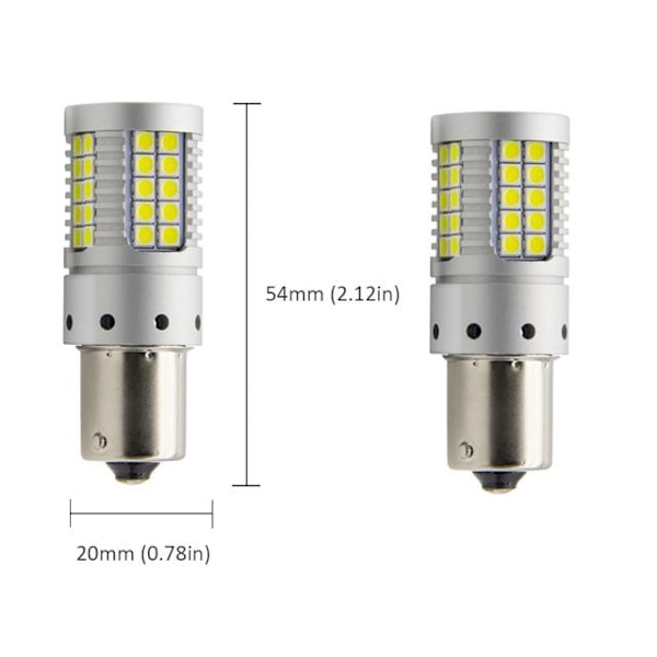Ba15s Canbus p21w 1156 Led 3100 Lumen backljus 1-pack Metall utseende