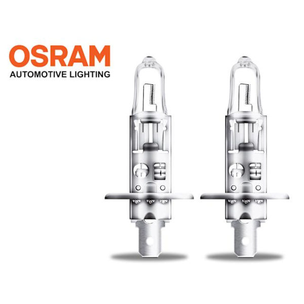 Osram H1 SUPER BRIGHT halogen premium lampor 12v DC P14.5s Metall utseende