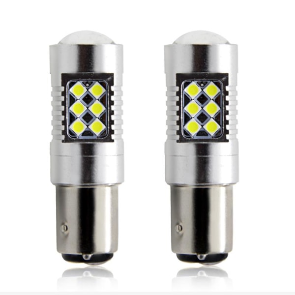 Bay15d 6000k p21/5w 1157 Led m 3030smd 2-pack position/bromsljus Silvergrå