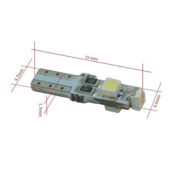 T5 Led 8-pack röd 1210smd W2x4.6d W2.1.x4.9d W1.2W W2.3W Röd