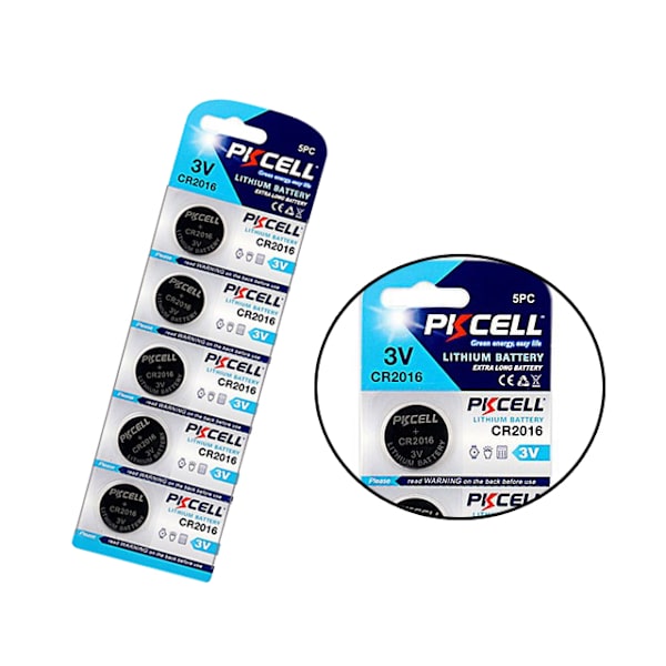CR2016 5-pack Litiumbatterier 3V PKCell