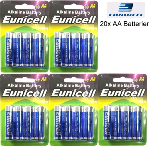AA LR6 1,5 volt DC 20-pack Alkaliska batterier aa