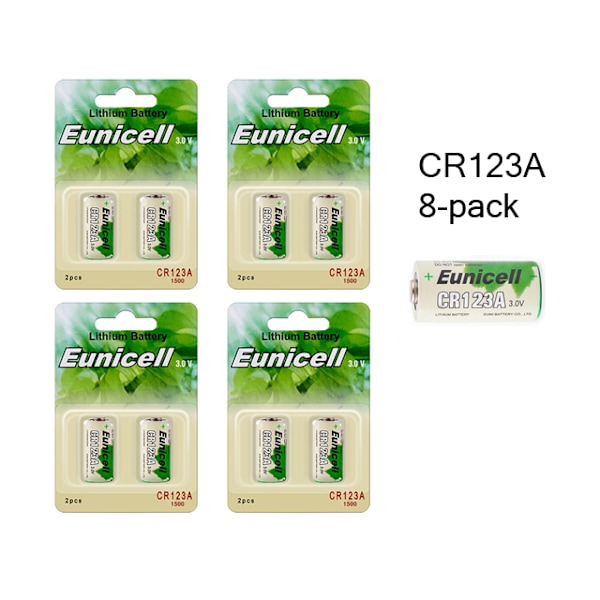 CR123A 8-pack Lithium batteri CR 123A 3V batteri LR123
