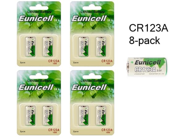 CR123A 8-pack Litiumbatteri 3V LR123