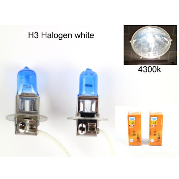 H3 4300k white halogen 55w lampor Vit