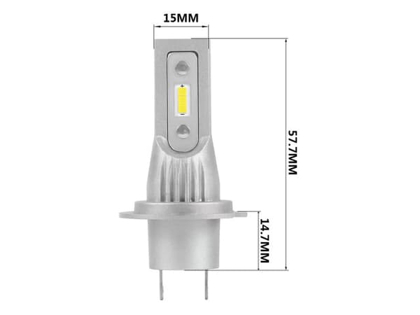 H7 V9-PRO, 1500 lumen, dimljus, LED-lampor, 2-pack, 12V Silvergrå