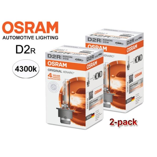 Osram D2R 35W 4300k XENARC Original xenon lampor 2-pack Svart