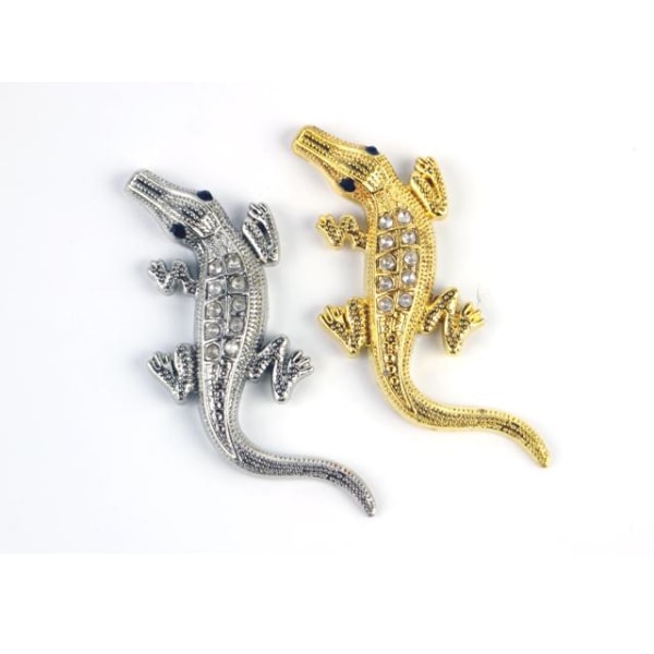 Krokodiler emblem för styling guld + silver färg