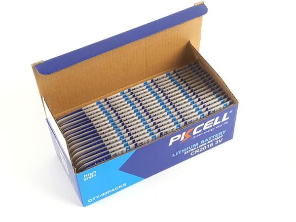 CR2016 150-pack Litiumbatterier 3V PKCell Metall utseende