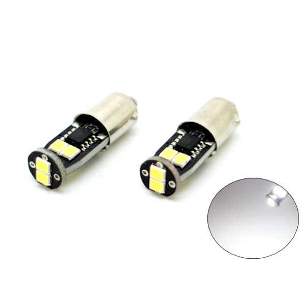 BA9S Canbus 6000k Led 2-pack T4W xenonlook 250 lumen Vit