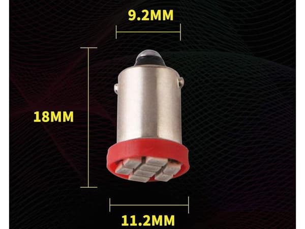 BA9S 10-pack röd Led med 8st SMD2835 chip T4W styling Silvergrå