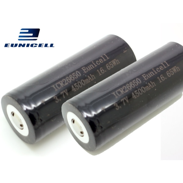 ICR 26650 Li-ion laddningsbart batteri 3,7v 2-pack Svart