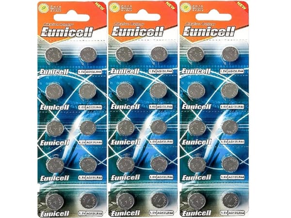 30-pack AG13 LR44 303 357 A76 LR1154 SR44 GP76A Batterier