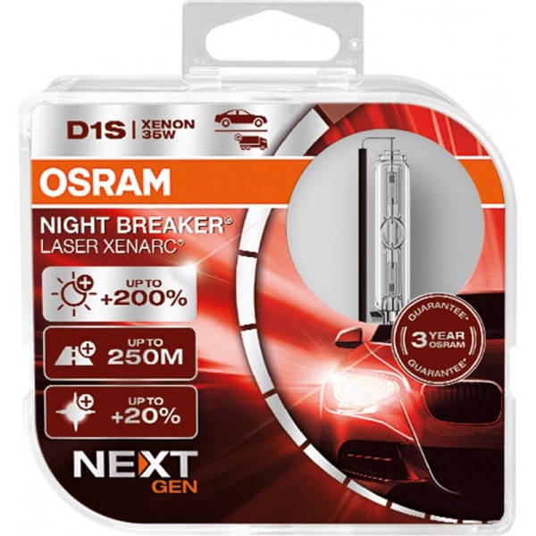 Osram D1S 35W 4300k +200% NIGHT BREAKER NEXT GEN 2-pack Metall utseende