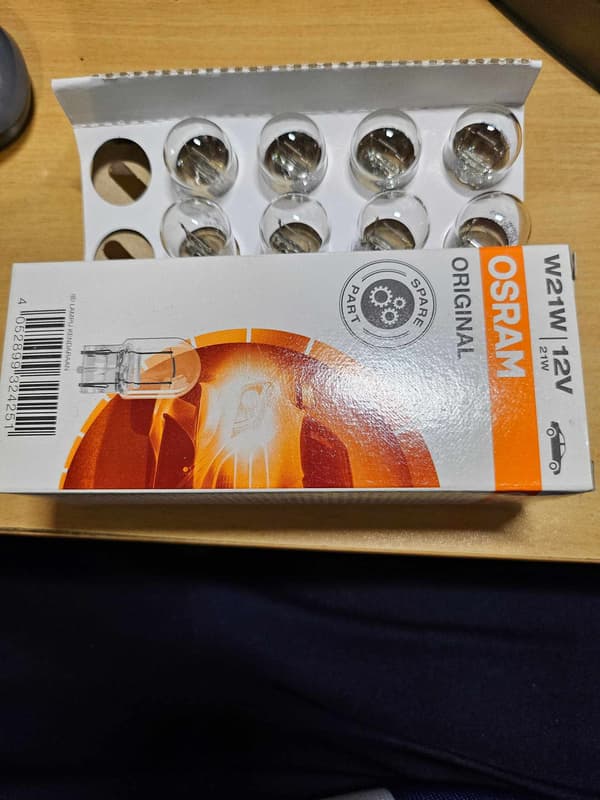 Osram w21w 2-pack Original lampor position mm 7440 W3x16d Guld
