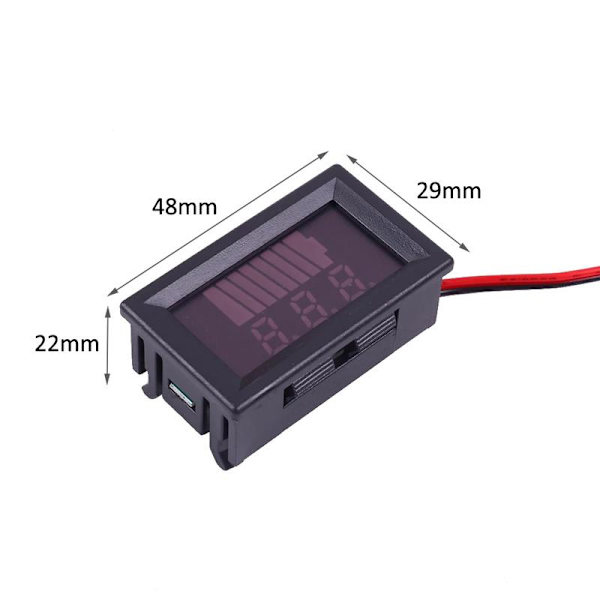 Voltmätare 4-60v DC med batterikapacitet bil båt husvagn husbil Svart