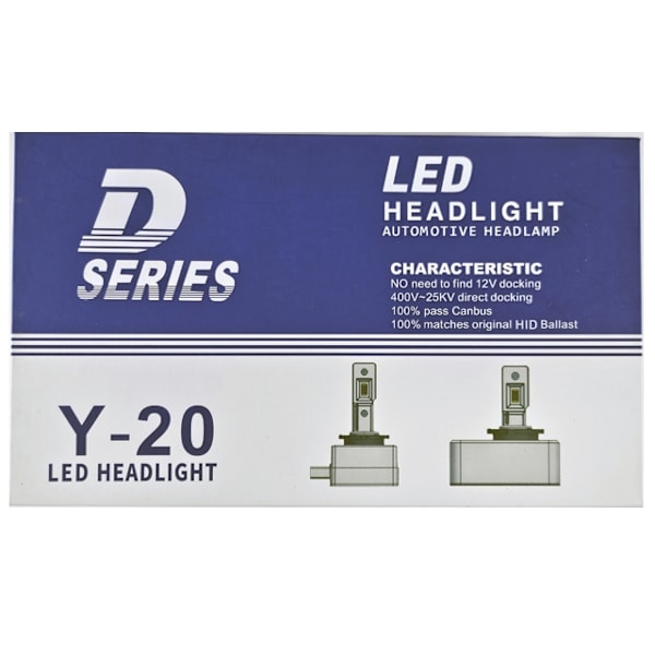 Y-20  D3s led kit 6100 lumen 2-pack 6000k xenonvit Silver