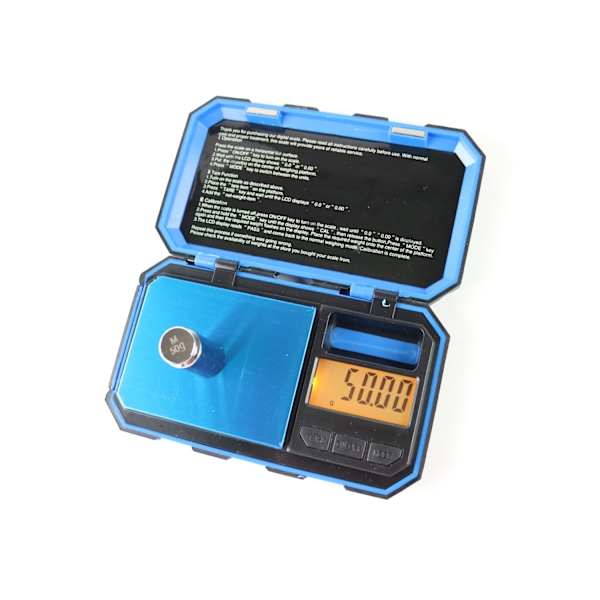 Digital våg 0,01g - 200g  stötsäker pocketscale digitalvåg inkl. batterier blå Grön