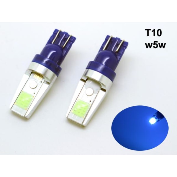 T10 w5w blå Led lampor Canbus m. COB chip 2-pack