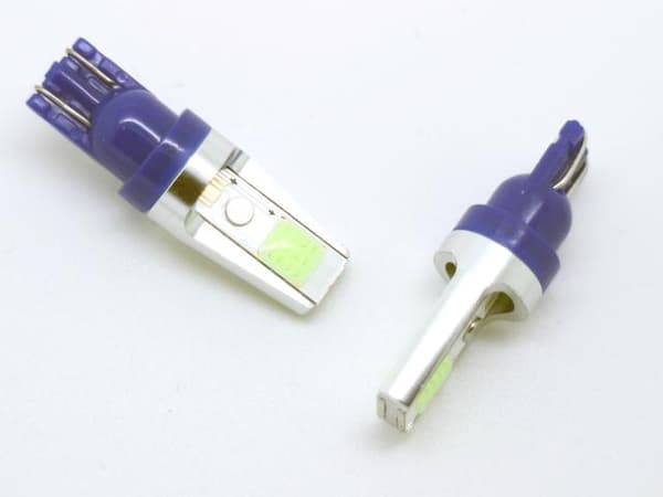 T10 w5w blå LED-lampor, Canbus med COB chip, 2-pack.