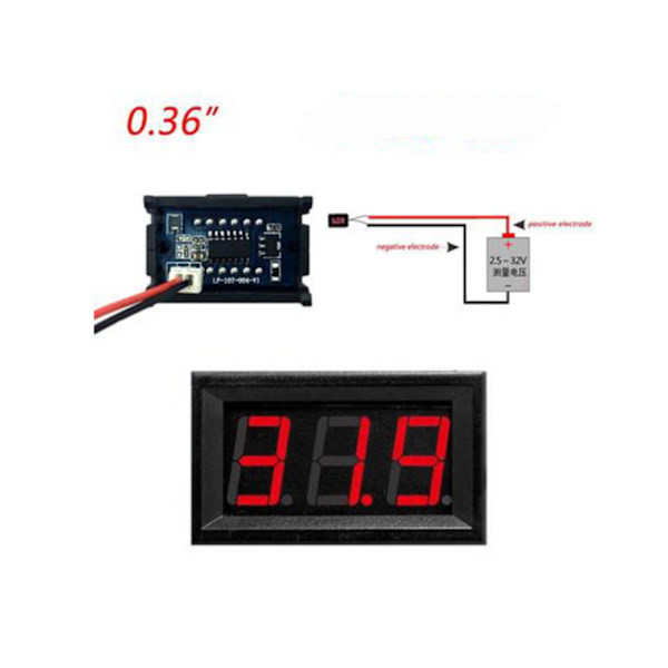 Voltmätare 3-30v DC Digital för bil båt husvagn husbil 12v 24v