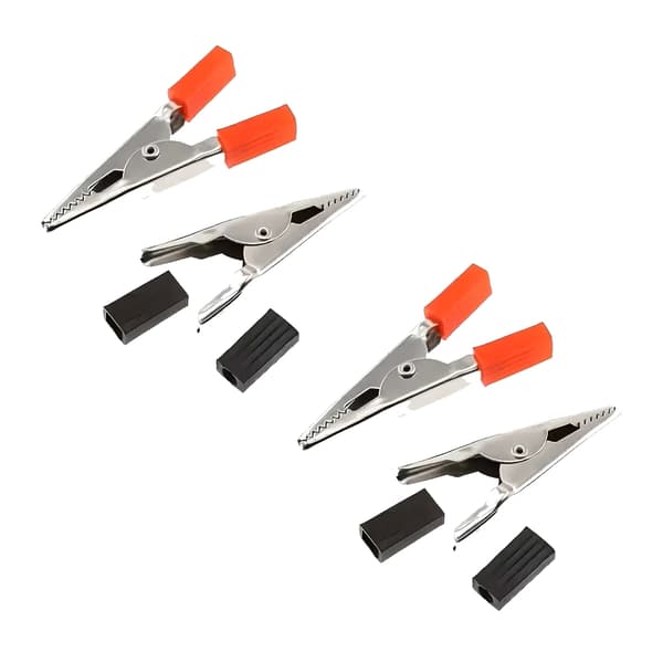 Alligatorklämmor 4-pack 2 röda 2 svarta 5cm multifärg