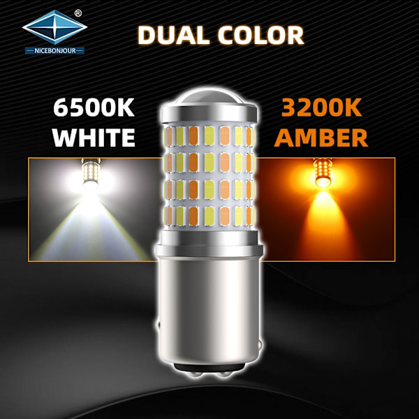 T25 3157 p27/7w  Led lampor gulvita chip Dualcolor 2-pack , multifärg