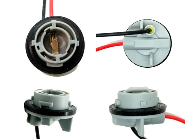 BA15s 1156 P21W LED-/halogen kontakt/sockel, 2-pack Svart