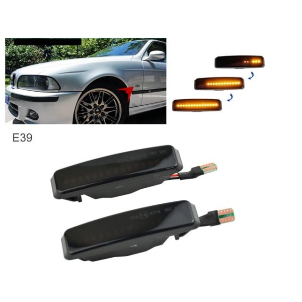 Led dynamisk blinkers BMW E39 Smoke styling 2-pack Svart