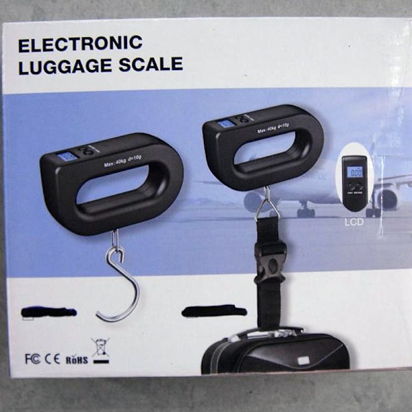 Digital våg  0 - 40kg fiskevåg även för tex bagage + annat Svart