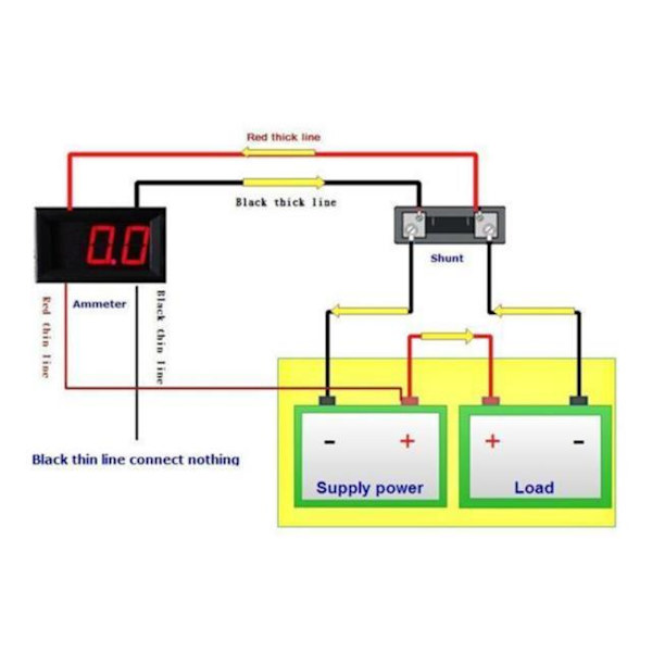 Amperemätare 0-100A DC Digital grön lcd med shunt