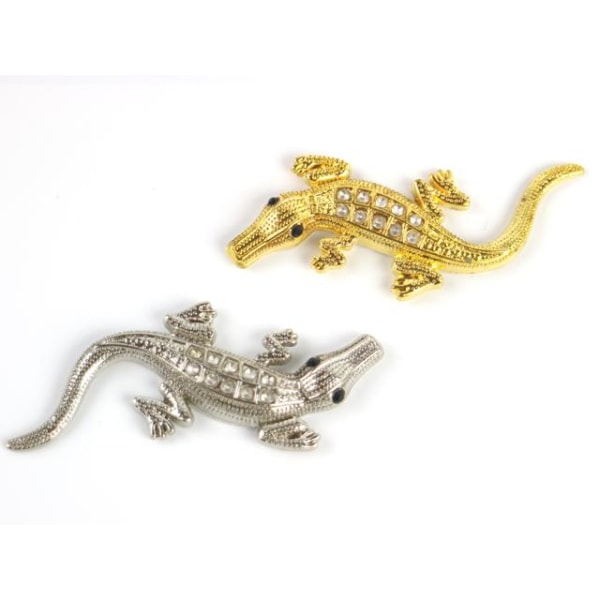 Krokodiler emblem för styling guld + silver färg