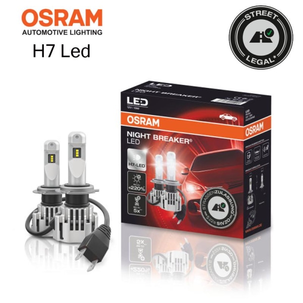 Osram H7 led lampor 6000K 1215 lumen 12v + 24v PX26d Metall utseende