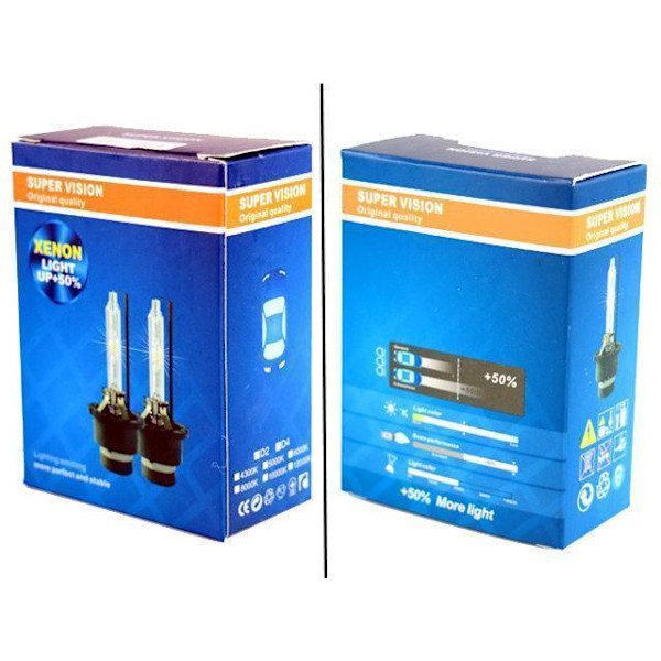 Xenon Lampor +50% D4S 35W 6000k xenonlampor Supervision 6000k 2-pack