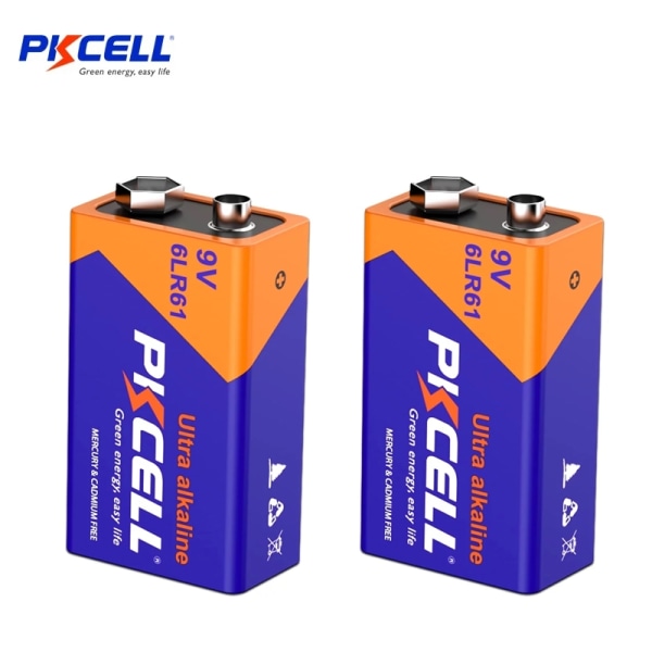 PKcell 2-pack 9v  6LR61 DC Ultra Alkaliskt batteri