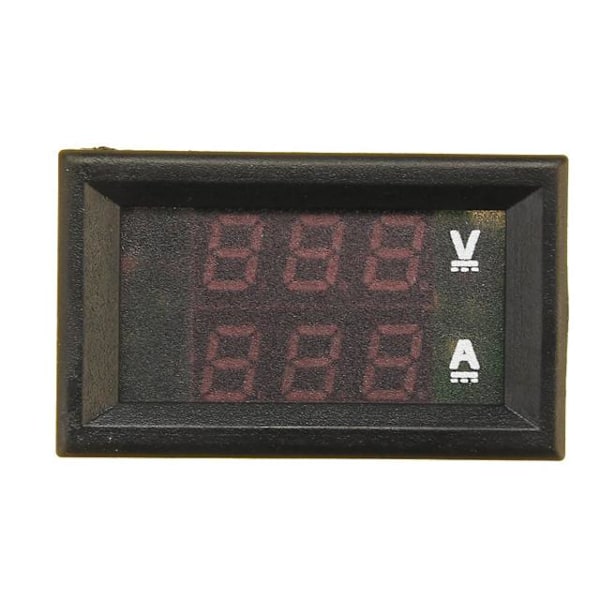 Voltmätare + Amperemätare 0-33V + 0-10A DC Digital lcd display Svart