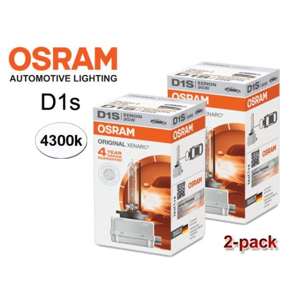 Osram D1S 35W 4300k XENARC Original xenon lampor 2-pack Metall utseende