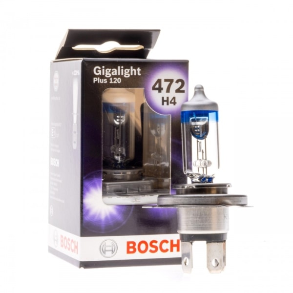 BOSCH H4 Gigalight plus 120% 55w 12v P43t 2-pack Metall utseende