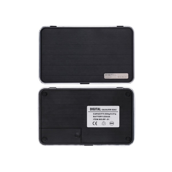 Digital våg 6 in 1 500g pocketscale Ultrakompakt design Svart
